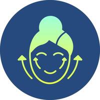 Facial Massage Gradient Circle Icon vector