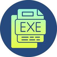 EXE File Gradient Circle Icon vector