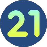 Twenty one Gradient Circle Icon vector