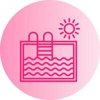 Swimming Pool Gradient Circle Icon vector