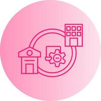 Hybrid Work Gradient Circle Icon vector