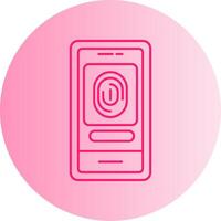 Fingerprint Scanner Gradient Circle Icon vector
