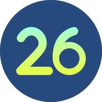 Twenty six Gradient Circle Icon vector