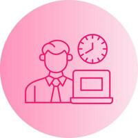 Office Working Hours Gradient Circle Icon vector