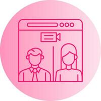 Web Conference Gradient Circle Icon vector