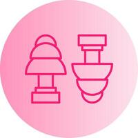 Ear Plug Gradient Circle Icon vector