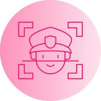 Face Recognition Gradient Circle Icon vector