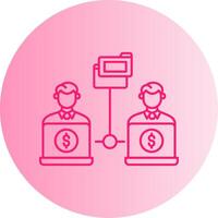Remote Access Of Files Gradient Circle Icon vector