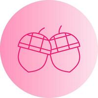 Acorn Gradient Circle Icon vector