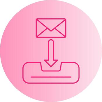 Inbox Gradient Circle Icon vector