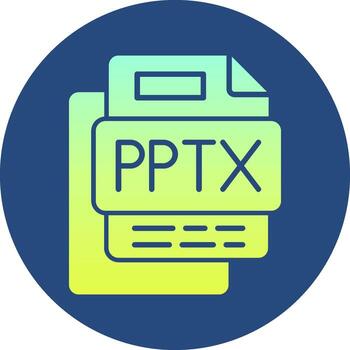 PPTX File Gradient Circle Icon vector
