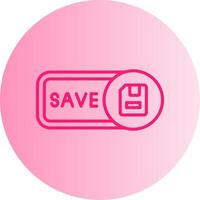 Save Gradient Circle Icon vector