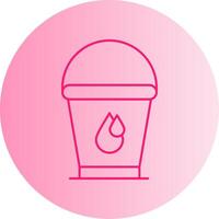 Water Bucket Gradient Circle Icon vector