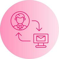 Exchange Mails Gradient Circle Icon vector