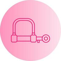 Wire Lock Gradient Circle Icon vector