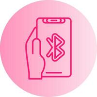 Bluetooth Gradient Circle Icon vector