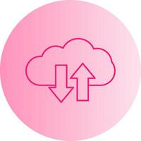 Cloud Upload And Download Gradient Circle Icon vector