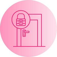 Door Lock Gradient Circle Icon vector