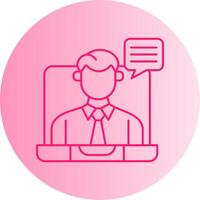 Virtual Meeting Gradient Circle Icon vector