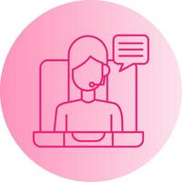 Remote Worker Gradient Circle Icon vector