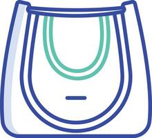 Vanity bag outline color illustration vector