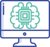 Computer outline color illustrations vector