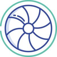 Flight Turbine outline color illustration vector