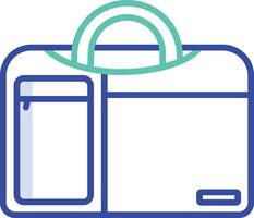 Backpack outline color illustration vector