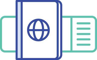 Passport outline color illustration vector