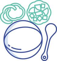 vegetable soup outline color illustration vector