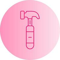Hammer Gradient Circle Icon vector