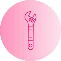 Adjustable Wrench Gradient Circle Icon vector