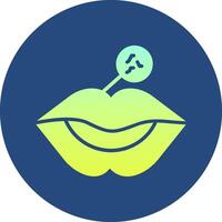 Lips Gradient Circle Icon vector