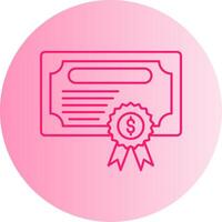 Certificate Gradient Circle Icon vector