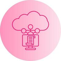 Cloud Service Gradient Circle Icon vector
