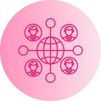 Remote Job Gradient Circle Icon vector