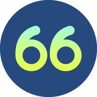 Sixty six Gradient Circle Icon vector