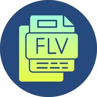 FLV File Gradient Circle Icon vector