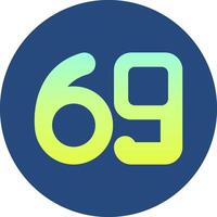 Sixty nine Gradient Circle Icon vector