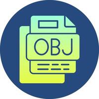 OBJ File Gradient Circle Icon vector