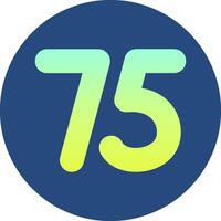 Seventy five Gradient Circle Icon vector