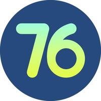 Seventy six Gradient Circle Icon vector