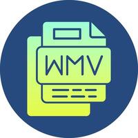 Wmv File Gradient Circle Icon vector