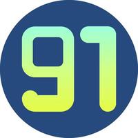 Ninety one Gradient Circle Icon vector