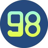 Ninety eight Gradient Circle Icon vector