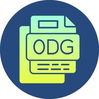 Odg File Gradient Circle Icon vector