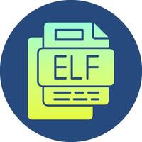 ELF File Gradient Circle Icon vector