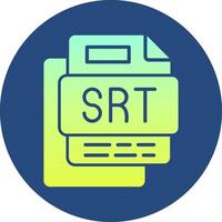 SRT File Gradient Circle Icon vector