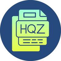 Hqz File Gradient Circle Icon vector