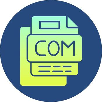 COM File Gradient Circle Icon vector